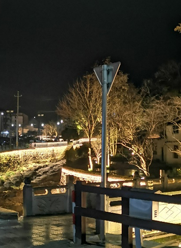 Projet d'éclairage de scène nocturne de la zone panoramique de Daming Mountain